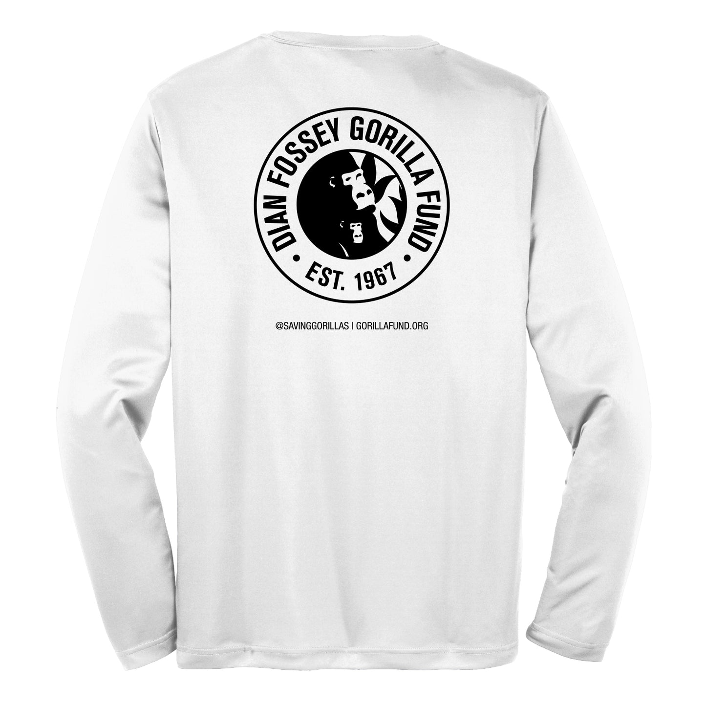 Silverback White Long Sleeve DriFit | Dian Fossey Gorilla Fund