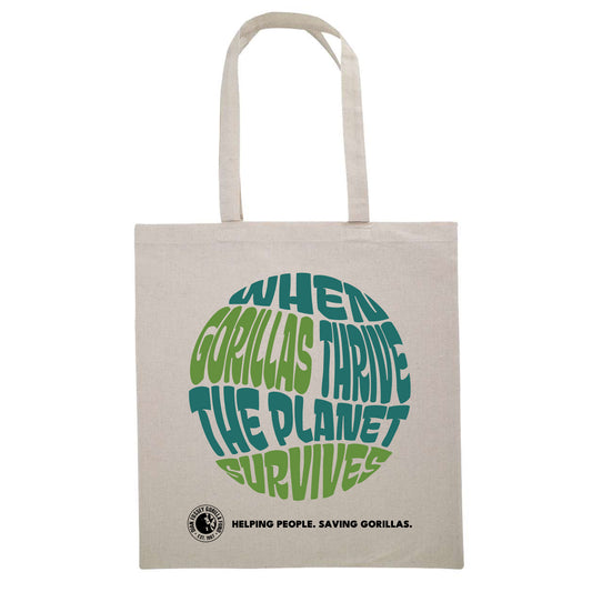 When Gorillas Thrive, The Planet Survives Tote Bag | Dian Fossey Gorilla Fund