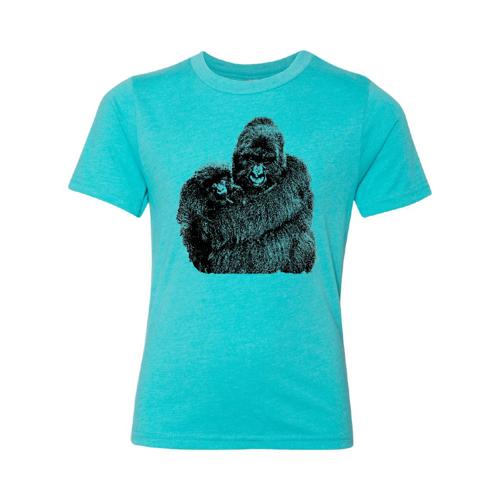 2023 World Gorilla Day T-Shirts - Mother and infant gorilla (Youth)
