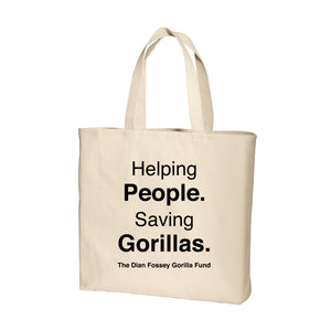 Helping People. Saving Gorillas. Tote