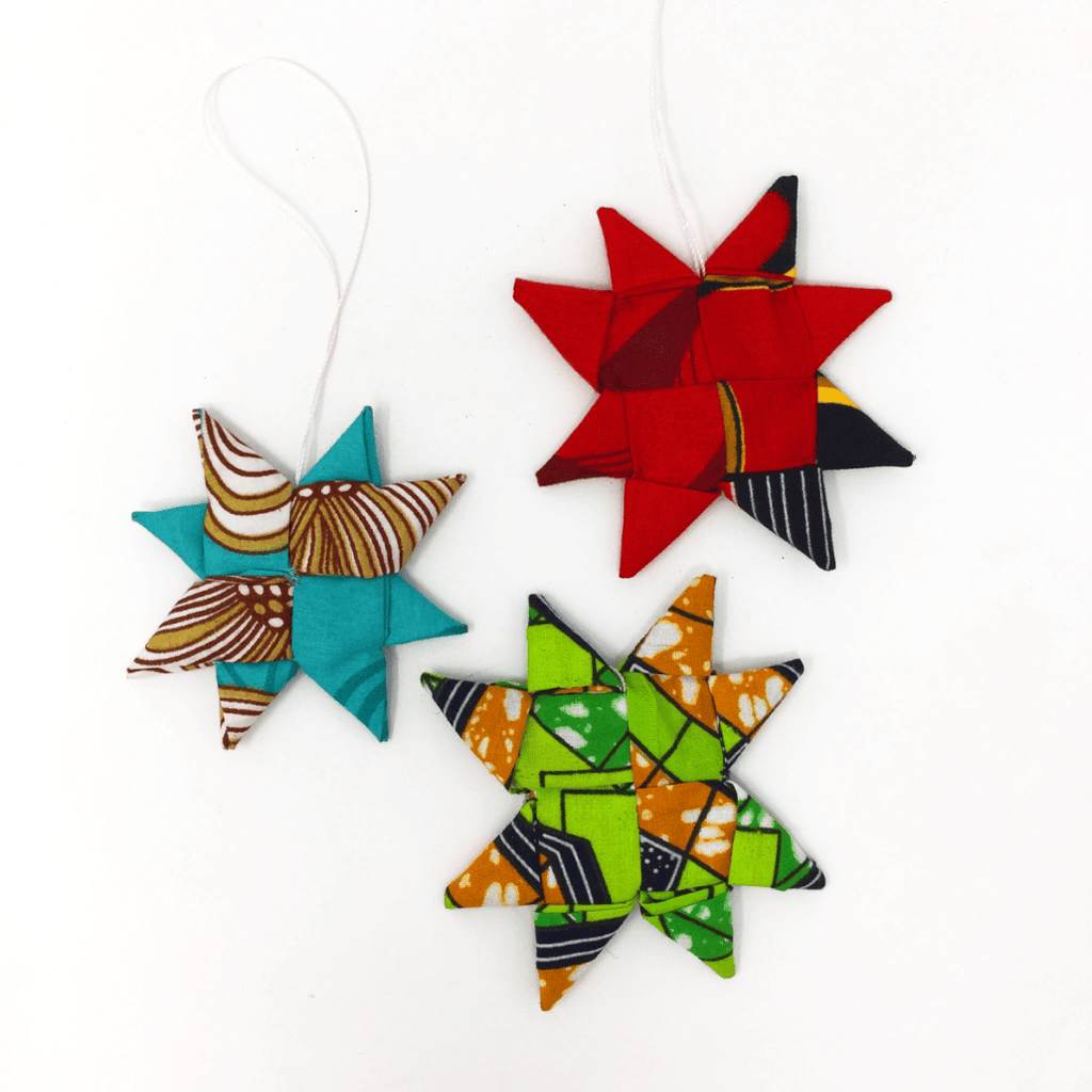 Fabric Star Ornament - Set of 3